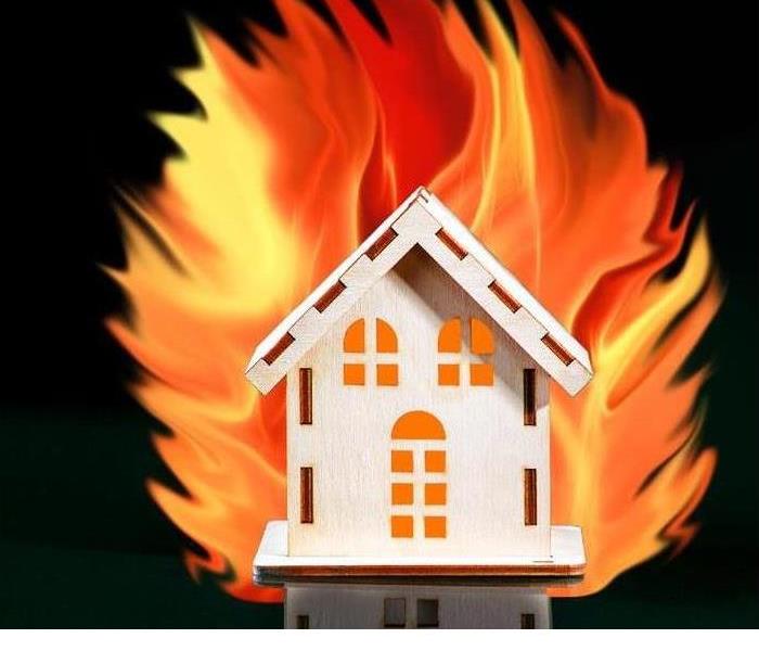 Cartoon Image of a Burning House