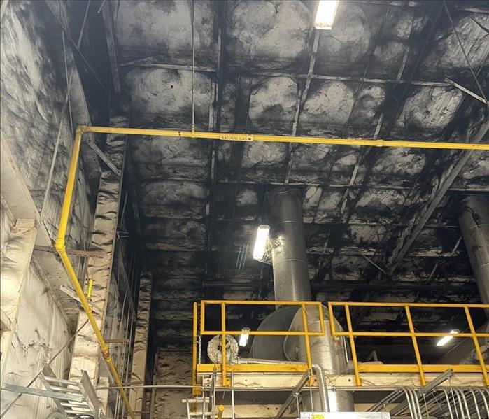 Image of soot on a commercial ceiling