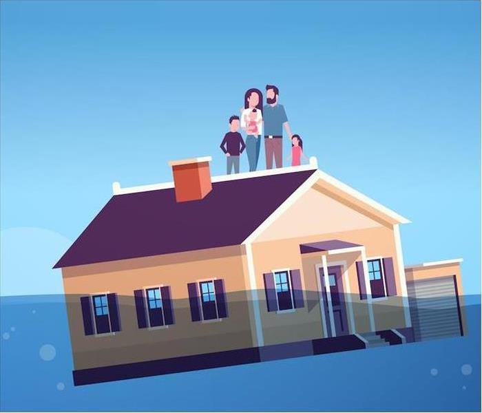 Cartoon Image of a Sinking House